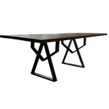 Set masa cu scaune bucatarie, dining,living, sufragerie, blat din lemn masiv cu picioare metalice moderne, scaune husa catifea verde, 6 persoane, set Maria - BUZ.RO