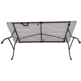 Set mobilier gradina/camping masa pliabila si 6 scaune, gradina sau terasa, pescuit, portabil, alb gri