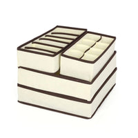 Set organizatoare si cutie depozitare pentru lenjerie, sosete, 4 piese , 38 compartimente PP, crem