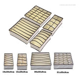 Set organizatoare si cutie depozitare pentru lenjerie, sosete, 4 piese , 38 compartimente PP, crem