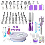 Set patiserie, 137 piese, sabloane, decorare torturi, decorare prajituri, platou rotativ - BUZ.RO