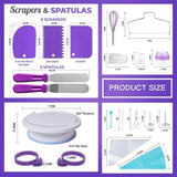 Set patiserie, 137 piese, sabloane, decorare torturi, decorare prajituri, platou rotativ - BUZ.RO