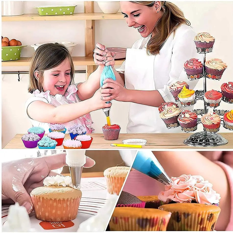 Set patiserie cu 82 piese si sabloane pentru decorare torturi si prajituiri