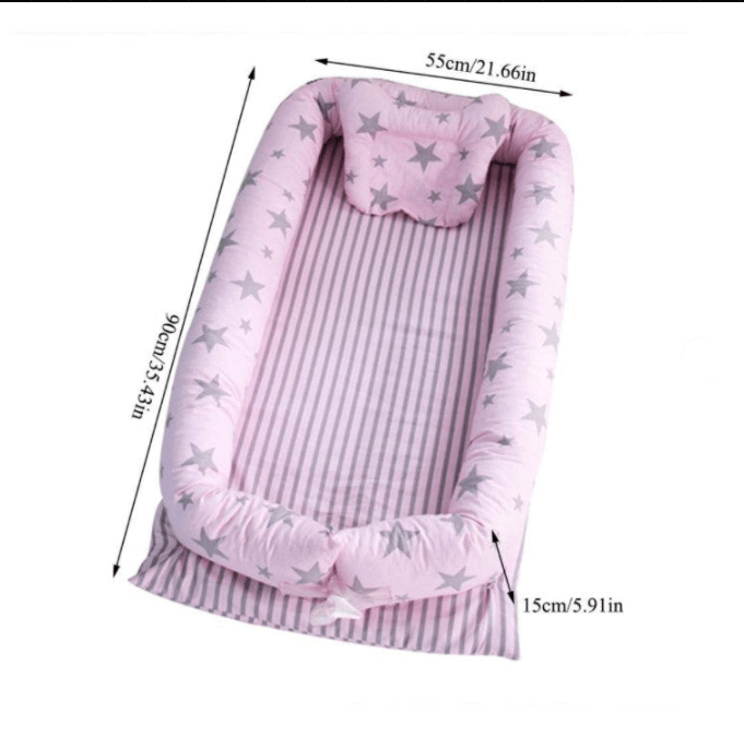 Set patut portabil, bebe baby nest cu lenjerie, perna, bumper protectie anti - alunecare, verde cu iepuri gri - BUZ.RO