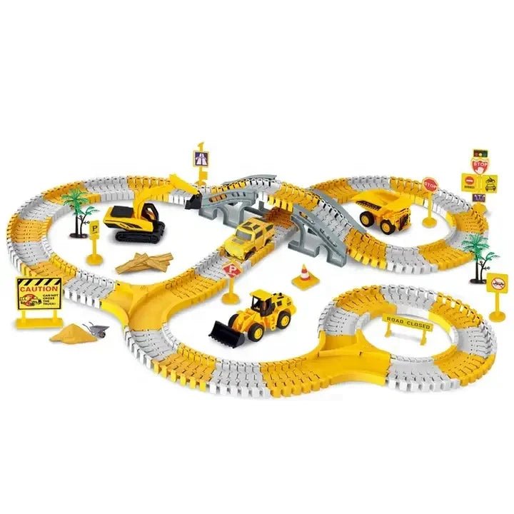Set pista curse, 346 piese flexibile, jucarie interactiva, cu masini, jucarii baieti si fete, + 3 ani, montessori - BUZ.RO