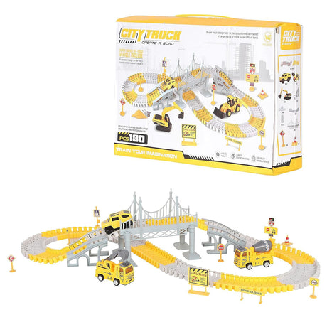 Set pista curse, 346 piese flexibile, jucarie interactiva, cu masini, jucarii baieti si fete, + 3 ani, montessori - BUZ.RO