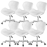 Set scaune cu roti si inaltime reglabila pentru salon, cosmetica, birou, Negru/ALB - BUZ.RO