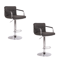 Set scaune pentru bar, salon, ajustabil, 116x43cm, negru