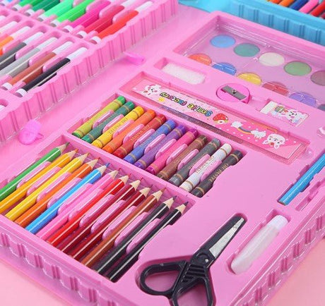 Set trusa desen copii , multicolora , interactiva , creioane , carioci , acuarele , - 84 piese - BUZ.RO