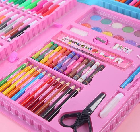 Set trusa desen copii , multicolora , interactiva , creioane , carioci , acuarele , - 84 piese - BUZ.RO