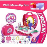 Set trusa geanta infrumusetare cu oglinda, cosmetice de jucarie si accesorii infrumusetare - BUZ.RO