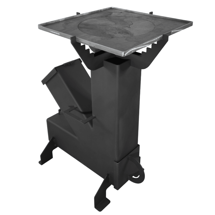 Soba de gatit cu manere, pe lemne, cu plita, otel, portabila, pentru disc si ceaun, 65x35x80 cm - BUZ.RO