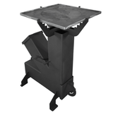 Soba de gatit cu manere, pe lemne, cu plita, otel, portabila, pentru disc si ceaun, 65x35x80 cm - BUZ.RO