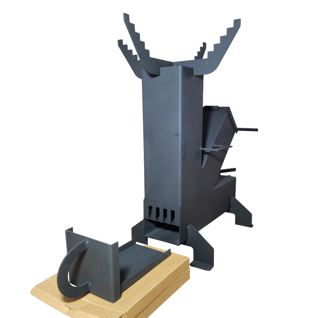 Soba de gatit cu manere, pe lemne, cu plita, otel, portabila, pentru disc si ceaun, 65x35x80 cm - BUZ.RO