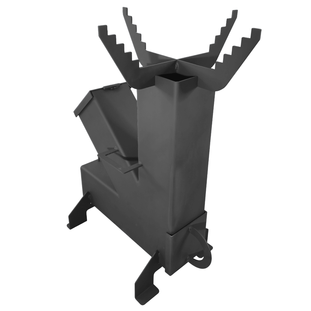 Soba de gatit cu manere, pe lemne, cu plita, otel, portabila, pentru disc si ceaun, 65x35x80 cm - BUZ.RO