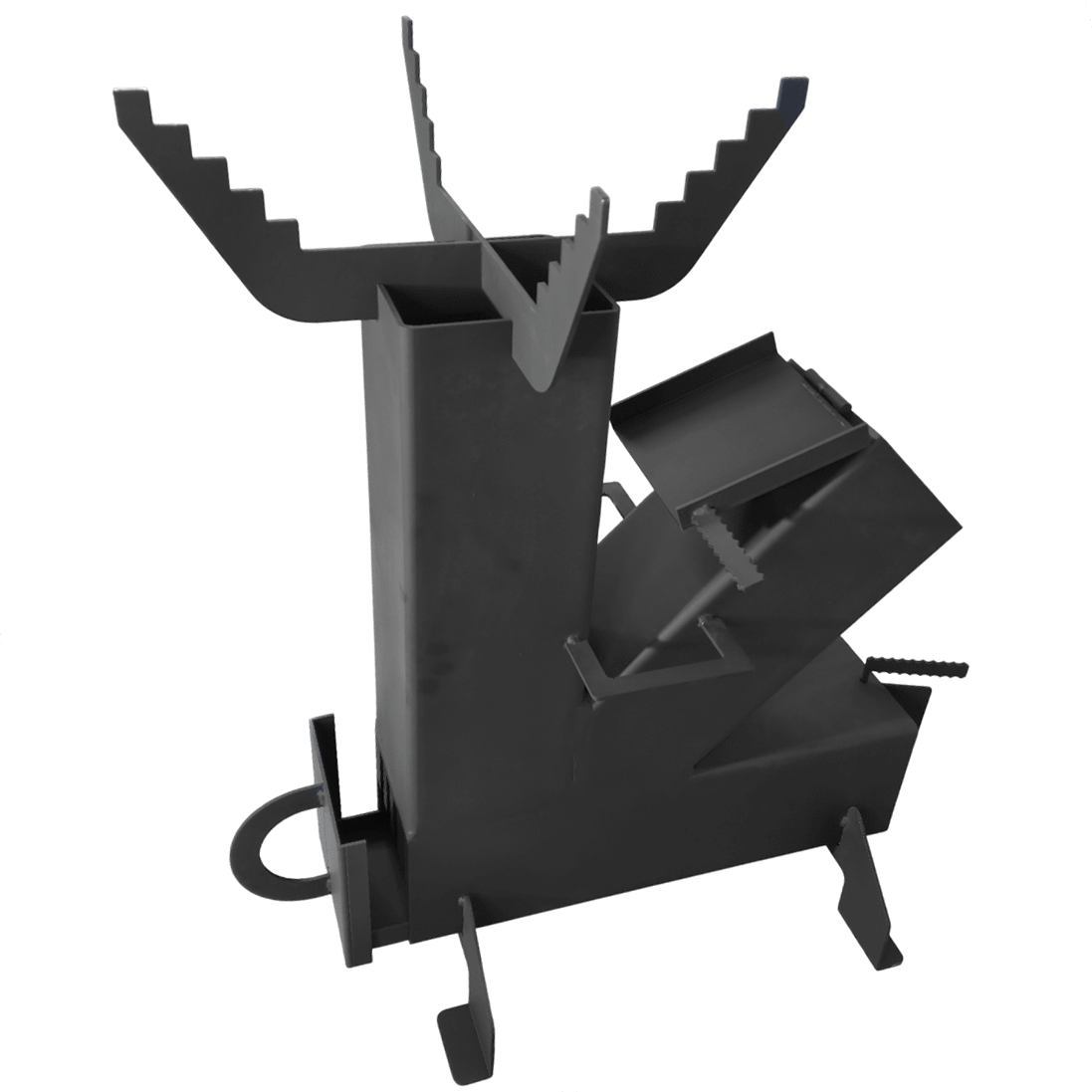 Soba de gatit cu manere, pe lemne, cu plita, otel, portabila, pentru disc si ceaun, 65x35x80 cm - BUZ.RO