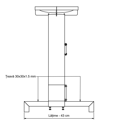 Sobă de gătit pe lemne, din oțel carbon, portabilă – 65×40×43 cm - BUZ.RO