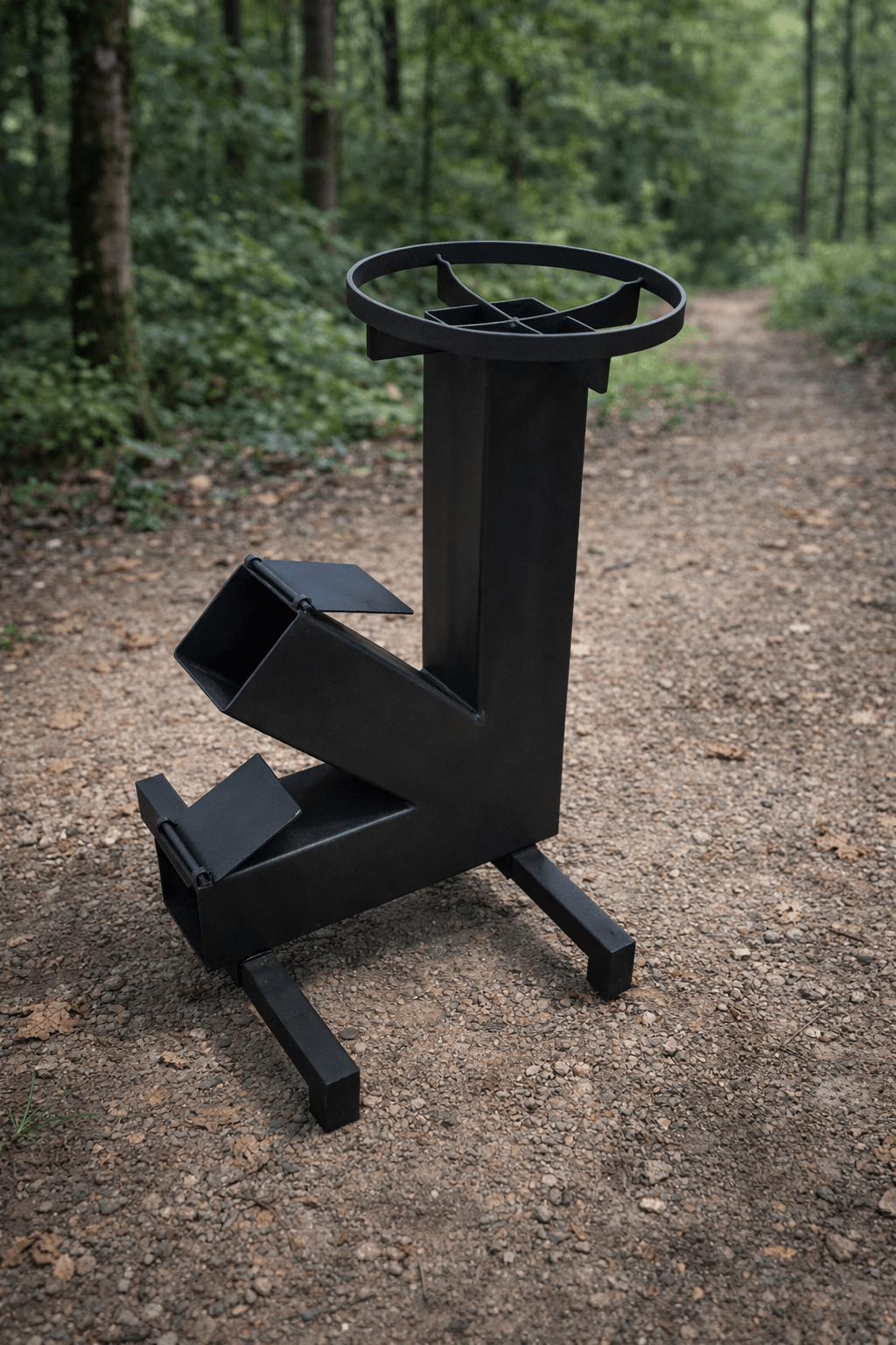 Sobă de gătit pe lemne, din oțel carbon, portabilă – 65×40×43 cm - BUZ.RO