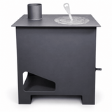 Soba metalica pe lemne cu plita si inele detasabile, cenusar si tub de convectie naturala - BUZ.RO