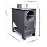 Soba metalica pe lemne cu plita si inele detasabile, cenusar si tub de convectie naturala - BUZ.RO