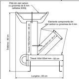 Sobă Rachetă Demontabilă (Tip Pirostrie) pentru Ceaun și Disc – Oțel 4mm, Plită 8mm, H 80cm - BUZ.RO