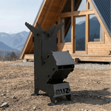 Sobă Rachetă din Oțel Carbon – Finisaj Vopsit/Nevopsit, Portabilă, H 65.5 cm - BUZ.RO