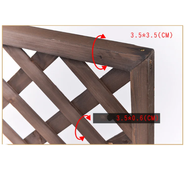 Spalier pentru ghivece din lemn, pentru gradina sau terasa, 90A—150 cm, maro