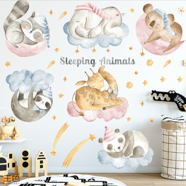 Sticker autocolant de perete pentru camera copilulu, rezistent la zgarieturi si apa, 158x52 cm, diverse modele - BUZ.RO