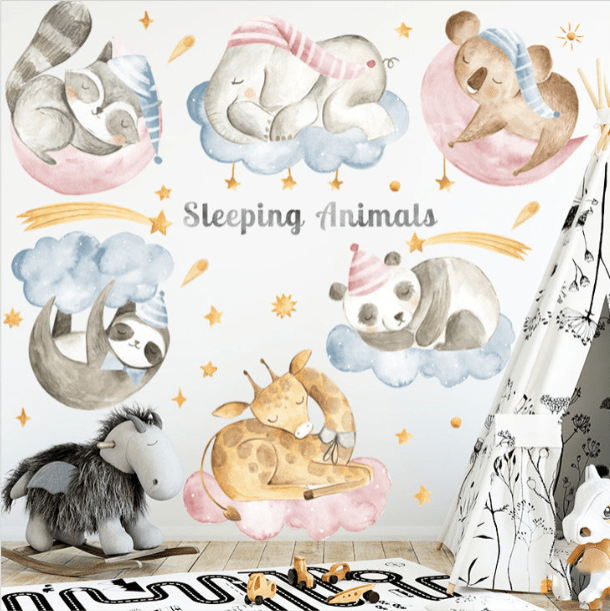 Sticker autocolant de perete pentru camera copilulu, rezistent la zgarieturi si apa, 158x52 cm, diverse modele - BUZ.RO