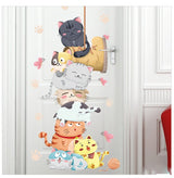 Sticker autocolant de perete pentru camera copilului cu pisicute, rezistent la zgarieturi si apa, detasabil si reutilizabil, 110 cm - BUZ.RO