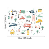 Sticker autocolant de perete pentru camera copilului, masinute, rezistent la zgarieturi si apa, detasabil, 52x70 cm, reutilizabil