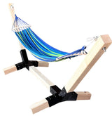 Suport hamac din lemn, stand pentru gradina sau terasa cu conectori metalici, rezistent,330x135x90cm, max 350kg - BUZ.RO