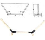 Suport hamac din lemn, stand pentru gradina sau terasa cu conectori metalici, rezistent,330x135x90cm, max 350kg - BUZ.RO