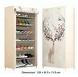 Suport incaltaminte/dulap pantofi, pliabil, 20 de perechi, 7 rafturi, invelis textil, cadru otel, 126 x 60 x 30 , model cerb - BUZ.RO