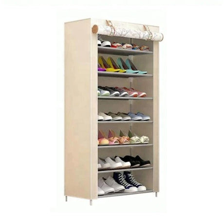 Suport incaltaminte/dulap pantofi, pliabil, 20 de perechi, 7 rafturi, invelis textil, cadru otel, 126 x 60 x 30 , model cerb - BUZ.RO