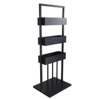 Jardiniera exterior, metal, suport vertical ghiveci flori, 72x55x183 cm