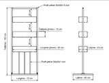 Jardiniera exterior, metal, suport vertical ghiveci flori, 72x55x183 cm