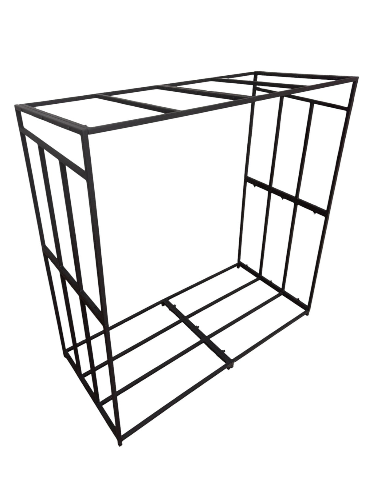 Suport lemne din metal, demontabil – fier, 150x70x150, Negru, buz, - BUZ.RO