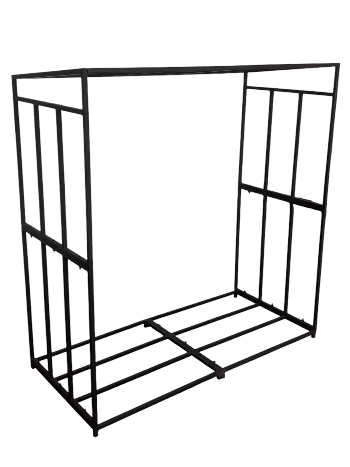 Suport lemne din metal, demontabil – fier, 150x70x150, Negru, buz, - BUZ.RO