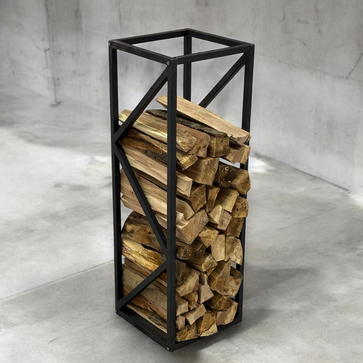 Suport lemne, metalic, 90x30 cm, negru