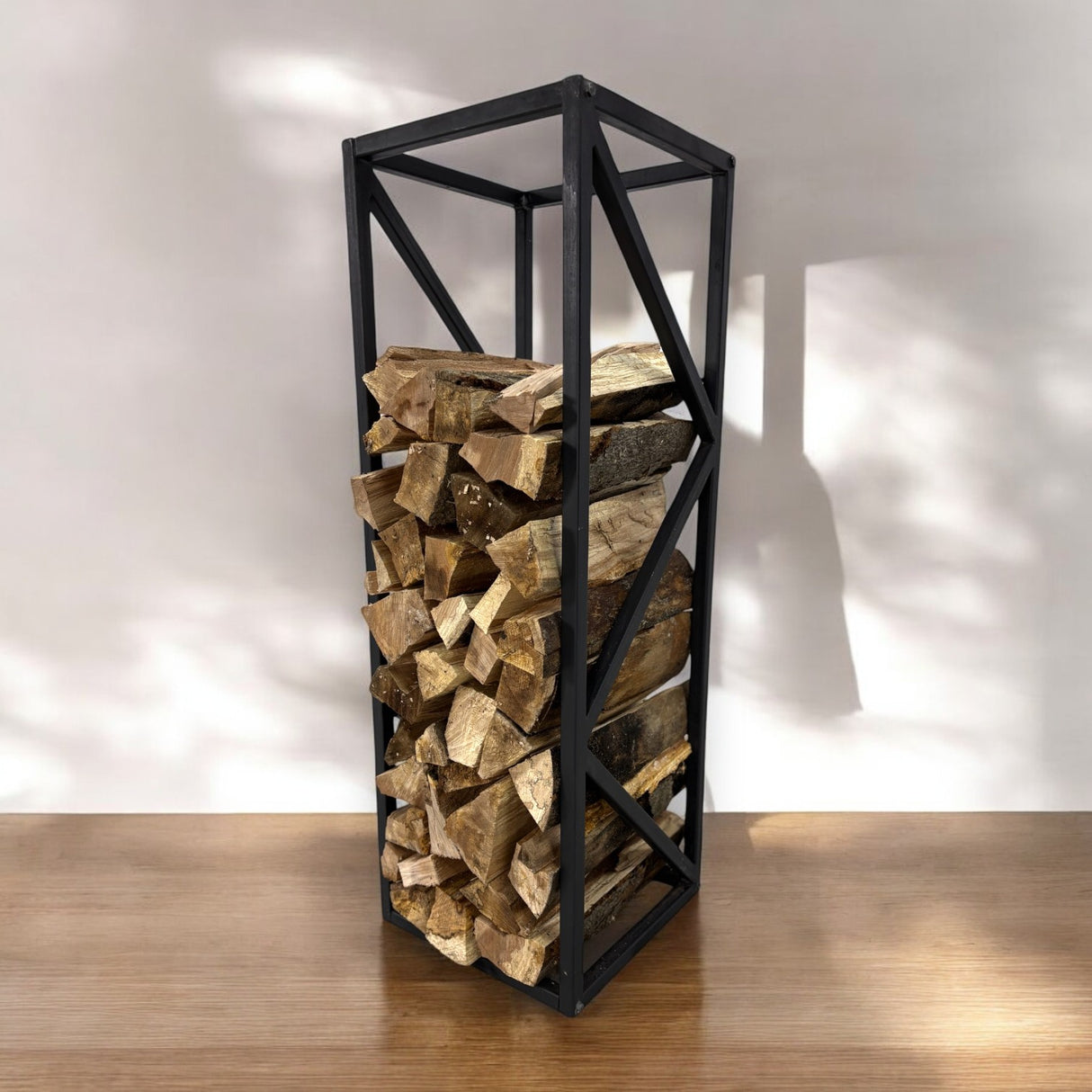 Suport lemne, metalic, 90x30 cm, negru