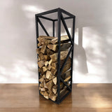 Suport lemne, metalic, 90x30 cm, negru