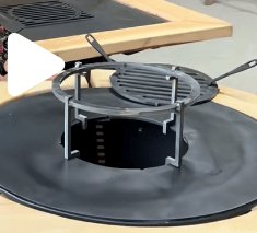 Suport metalic pentru ceaun, din otel, potrivit pentru firepit rotund, 14 cm - BUZ.RO