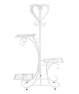 Suport flori metalic, suport plante  cu ghiveci,   
4 etajere separate, 87X50X25 cm, culoare alba