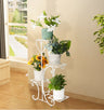 Suport flori metalic, suport plante  cu ghiveci,   
4 etajere separate, 87X50X25 cm, culoare alba