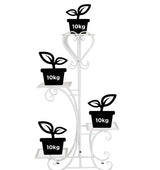 Suport flori metalic, suport plante  cu ghiveci,   
4 etajere separate, 87X50X25 cm, culoare alba