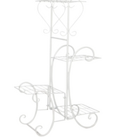 Suport flori metalic, suport plante  cu ghiveci,   
4 etajere separate, 87X50X25 cm, culoare alba