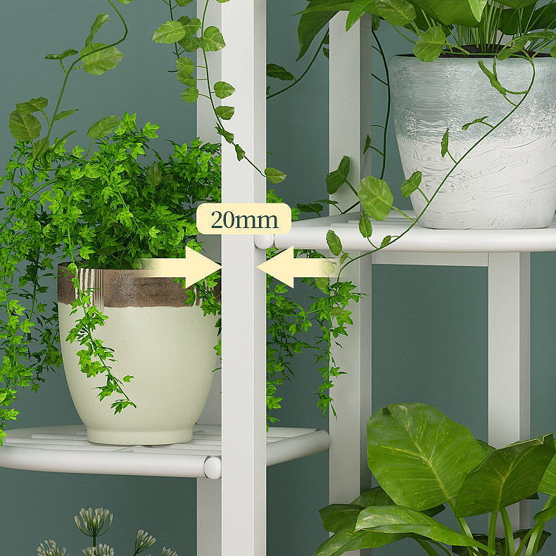 Suport flori metalic, suport plante  cu ghiveci, 7 etajere separate, culoare alba, 125x44.5x22 cm