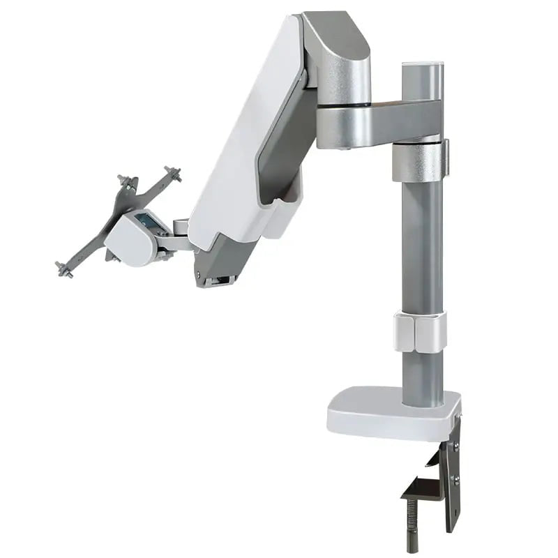 Suport monitor, suport tv, birou, reglabil, tripla articulatie, 360°, din aluminiu si otel 17 - 32 inch, alb - BUZ.RO