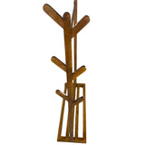 Suport pentru umerase si cuier lateral din lemn, pentru haine, genti, palarii, umbrele, suporta 60 kg, 100 x 160 x 35 cm, maro - BUZ.RO